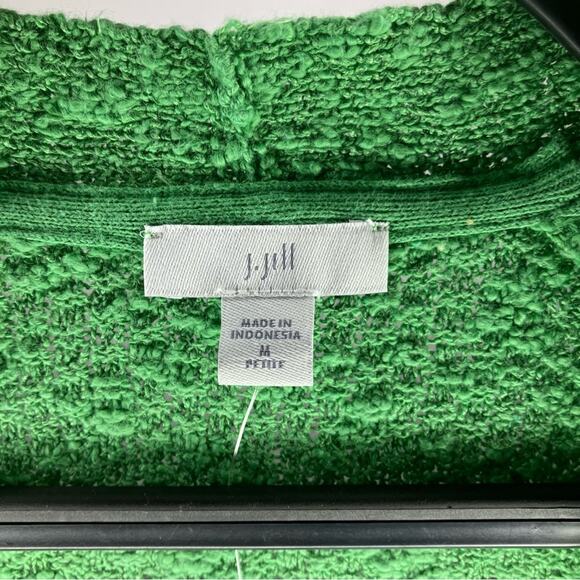 NWT J. JILL Essential Open-Front Cardigan Sweater Green Medium Petite MP - Picture 3 of 5